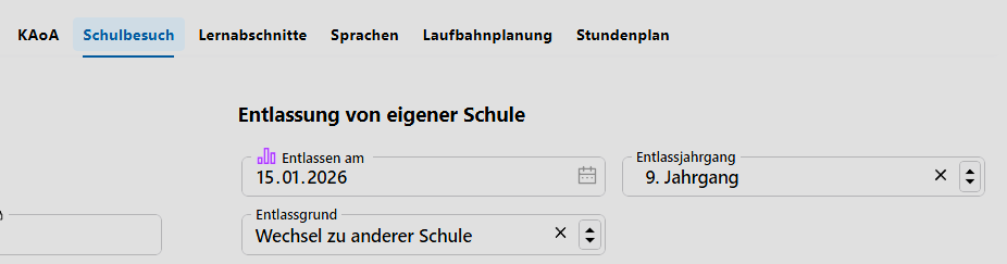 App Schüler, dann Schulbesuch, dort Entlassung von eigener Schule