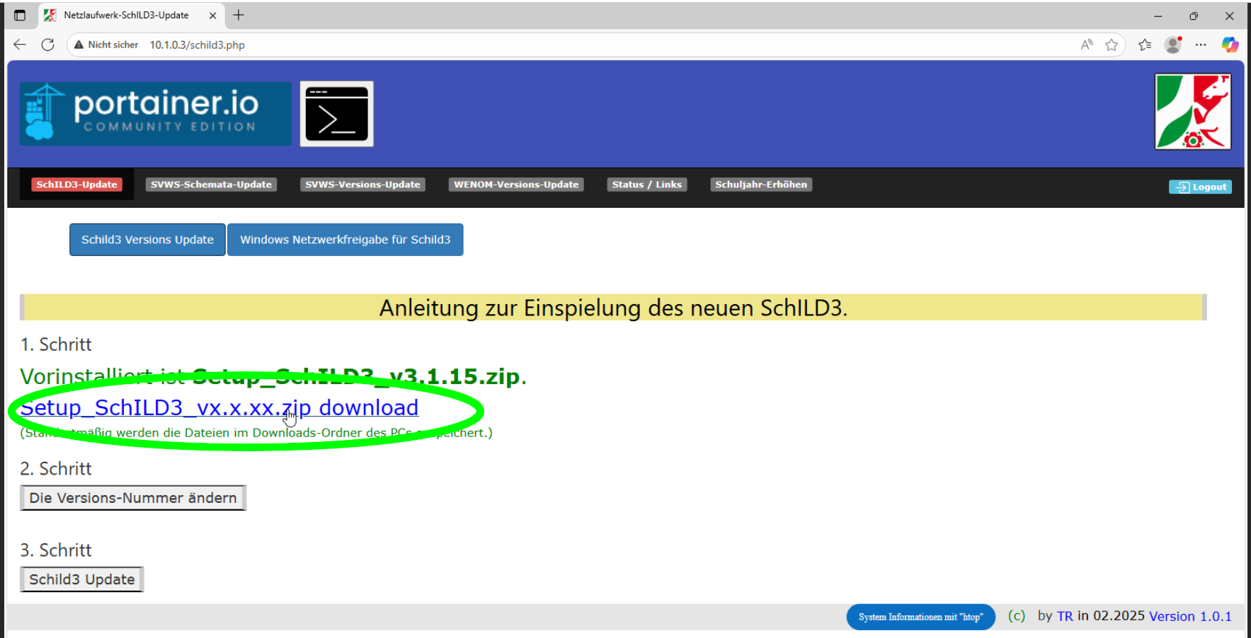 Setup Schild3