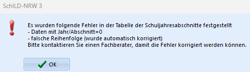 Warnung beim Programmstart