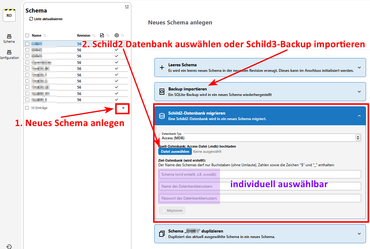 Migration mit dem Admin-Client