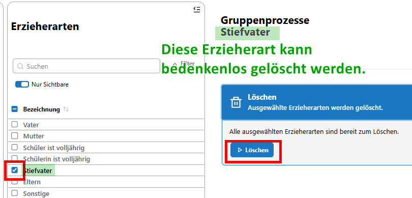 Löschen von ungenutzen Katalogeinträgen