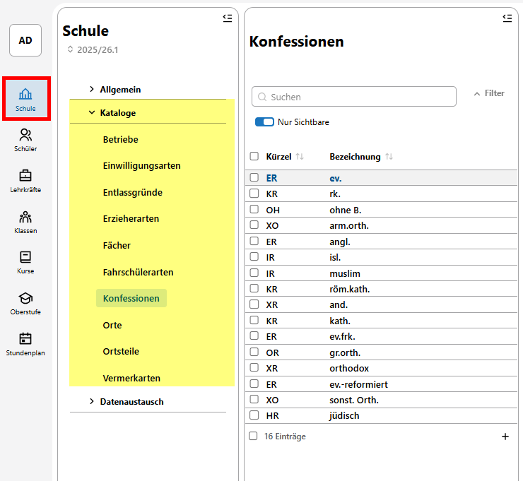 Übersicht - Kataloge