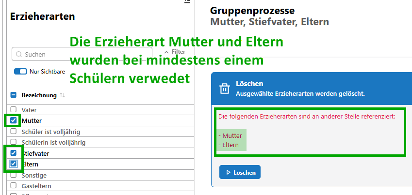 Löschen von referenzierten Katalogeinträgen